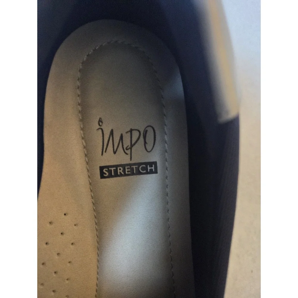 impo womens shoes,Navy‎ /Gray Wedge Heels,Size 9 M